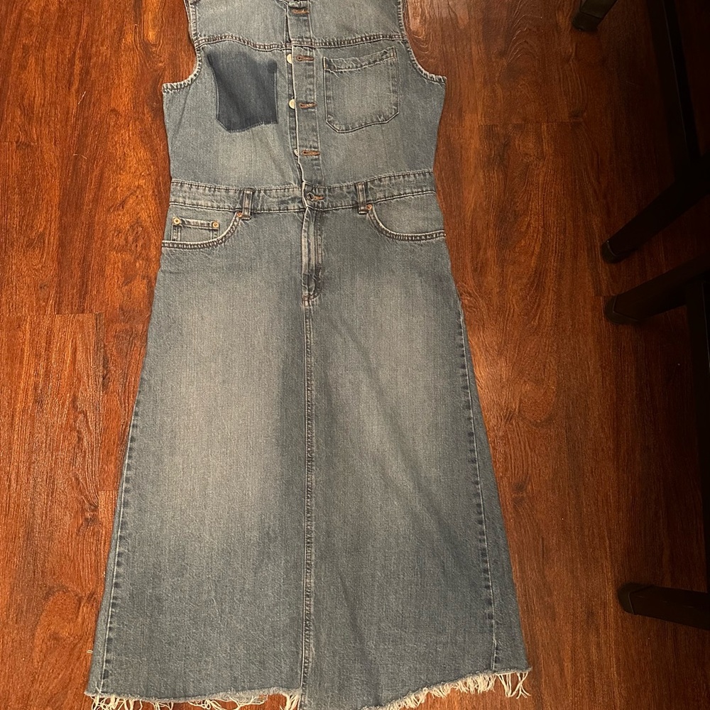 Zara Asymmetric Denim Dress Size Large
